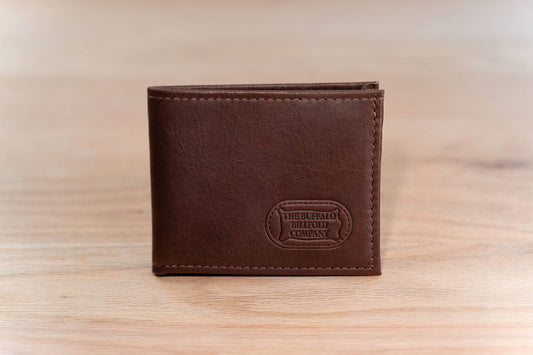 Mens Leather Bifold Wallet - ID Window - Made in USA