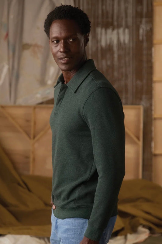 Fleece Puremeso Polo Popover in Varsity Green