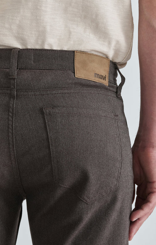 Marcus Slim Straight Leg Pants - Brown Wool Touch