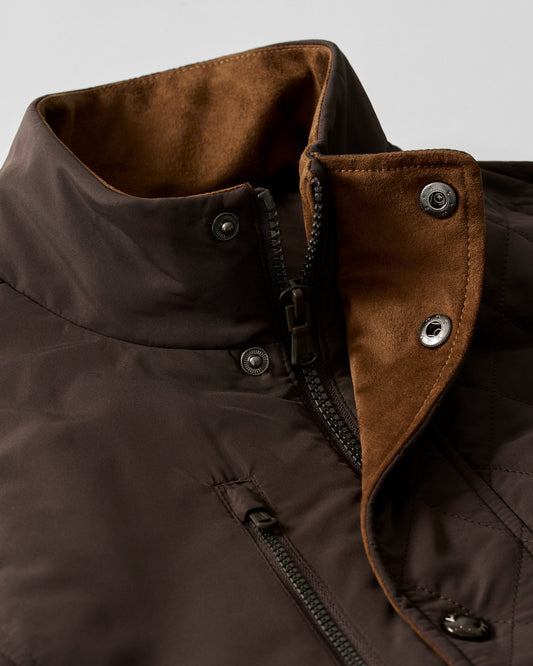 Juno Quilted Snap Jacket - Cocoa
