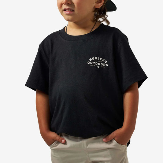 Youth Short Sleeve Tee - BURLEBO Outdoors Logo - Black