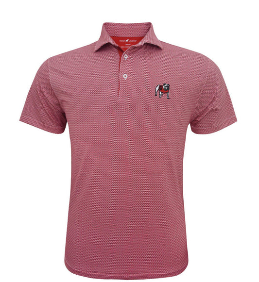 Red Ripple Polo with Georgia Standing Bulldog