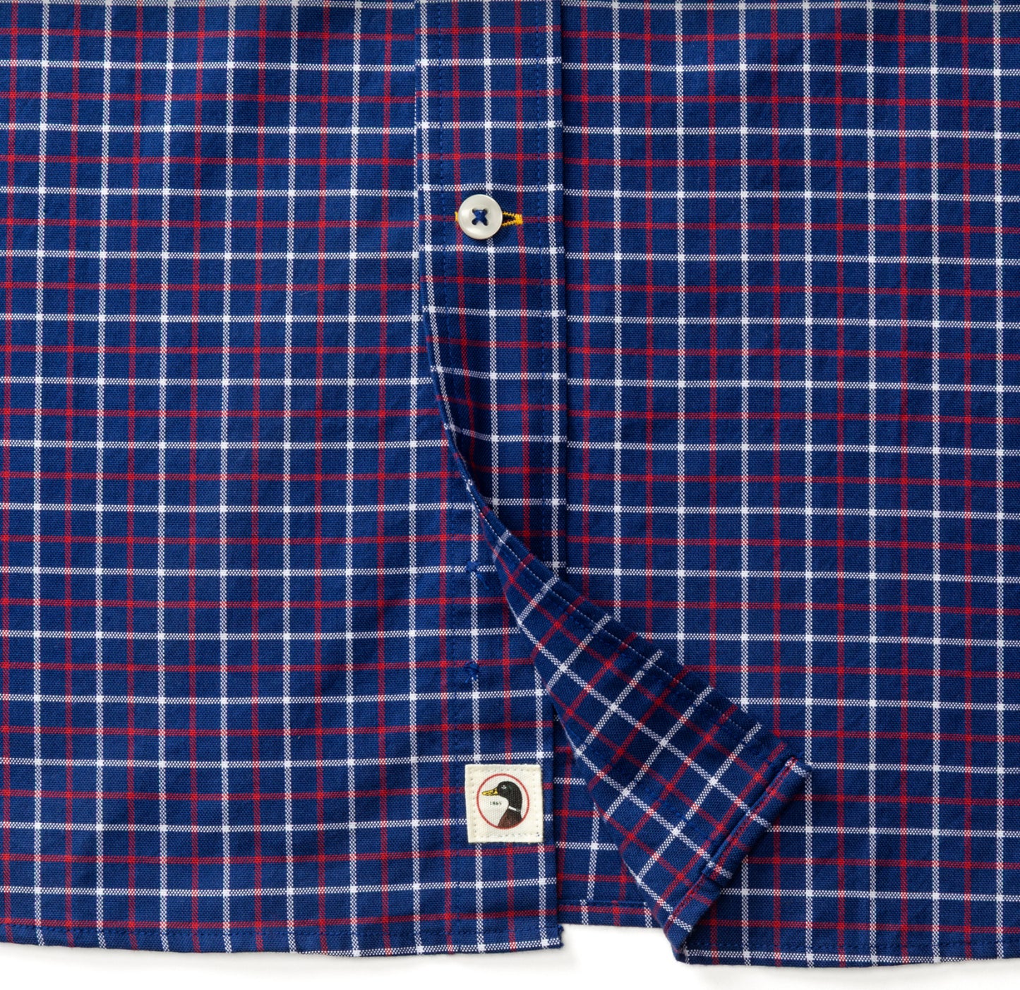 Duck Head - Long Sleeve Cotton Oxford Sport Shirt-Kline Plaid in Beacon Blue
