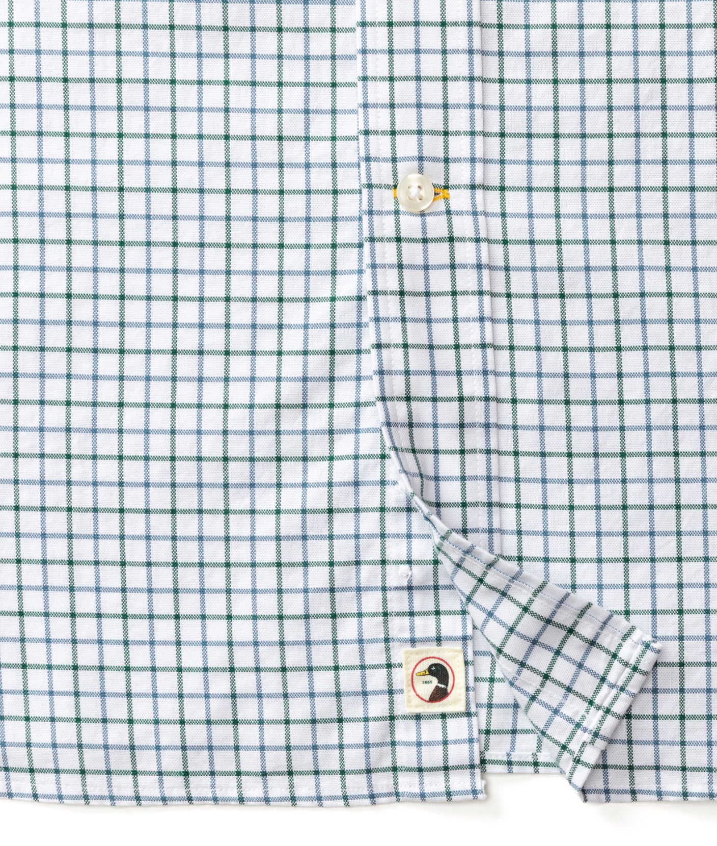 Duck Head - Long Sleeve Cotton Oxford Sport Shirt-Kline Plaid in Forest Green