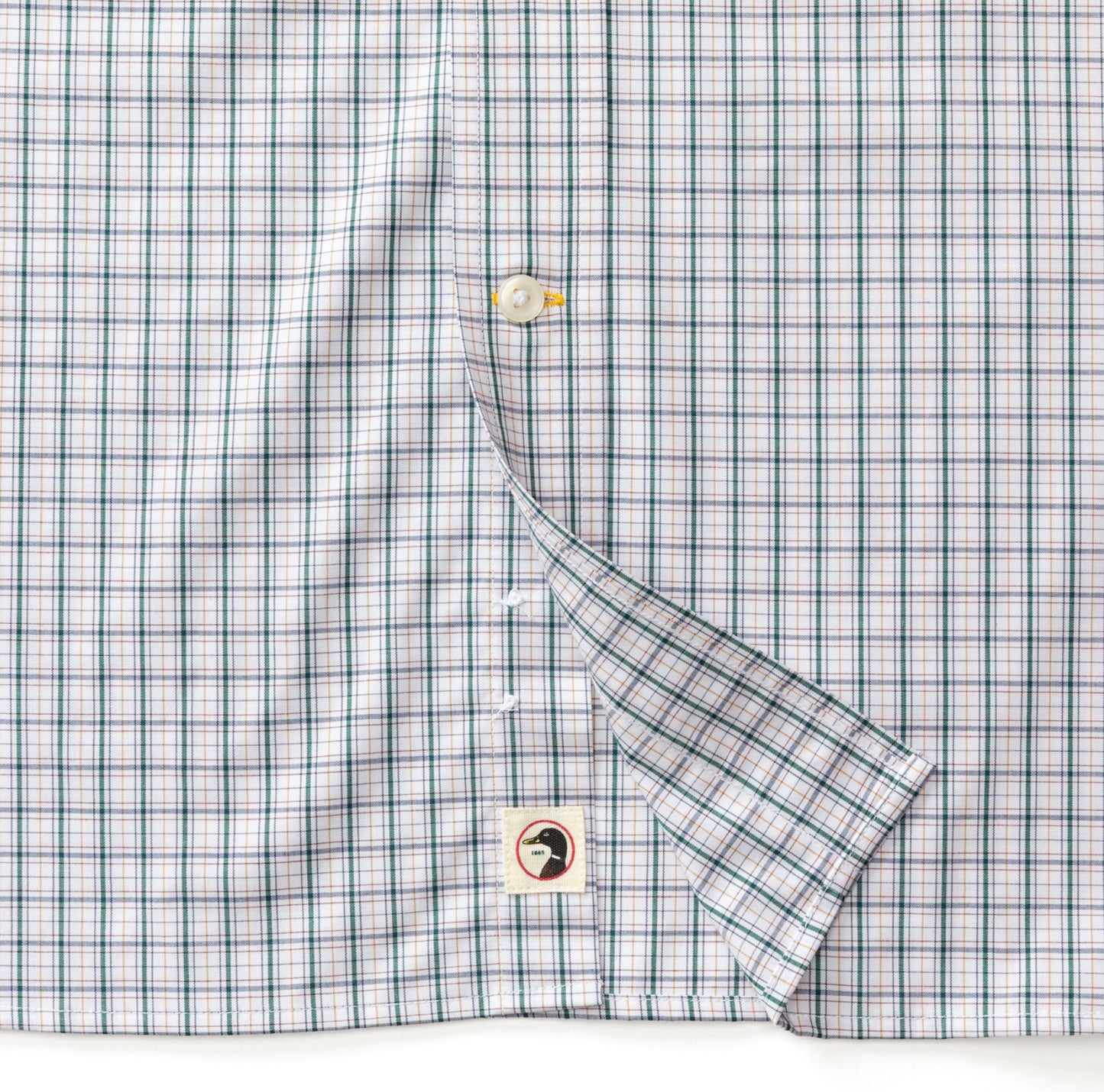 Duck Head - Long Sleeve Performance Poplin Sport Shirt-Edison Plaid in Forest Green