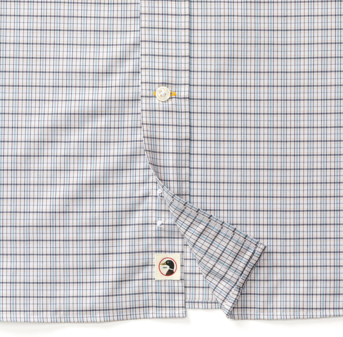Duck Head - Long Sleeve Performance Poplin Sport Shirt-Edison Plaid in Glacier Blue