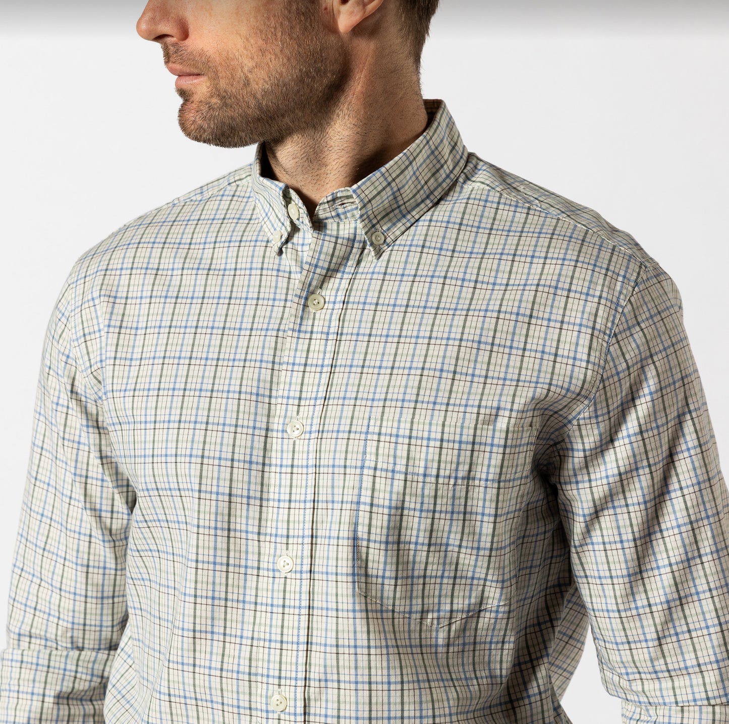 Duck Head - Cotton Twill Sport Shirt-Cooper in Lake Blue