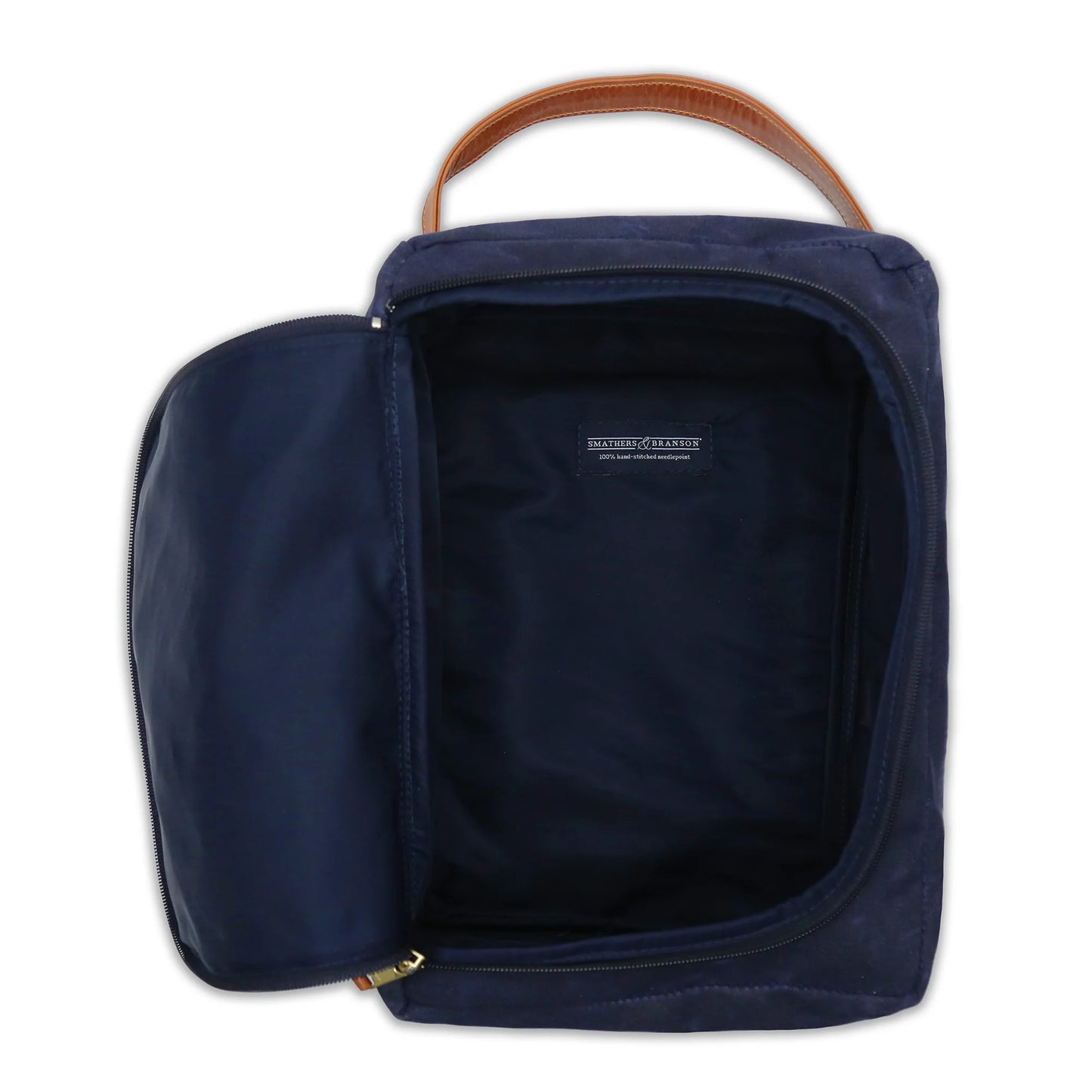 American Flag Shoe Bag in Navy Waxed Canvas