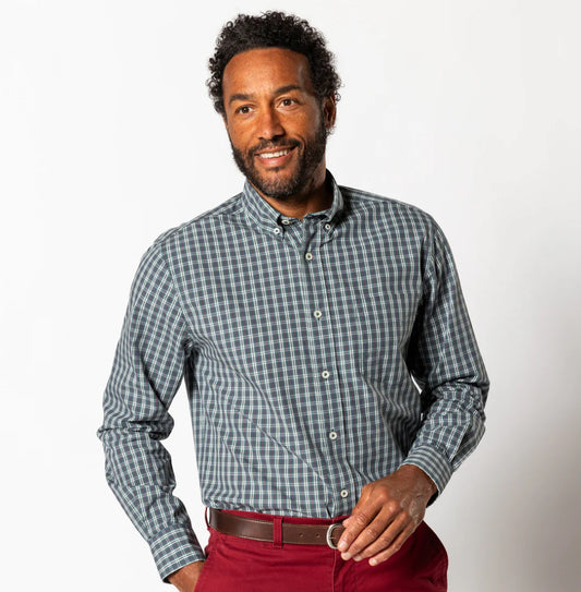 Long Sleeve Cashmere Poplin in Orion Blue