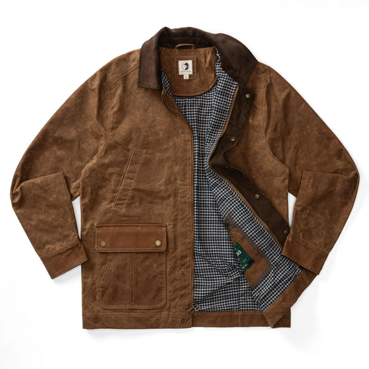 Waxed Duck Canvas Jacket in Buckskin Color