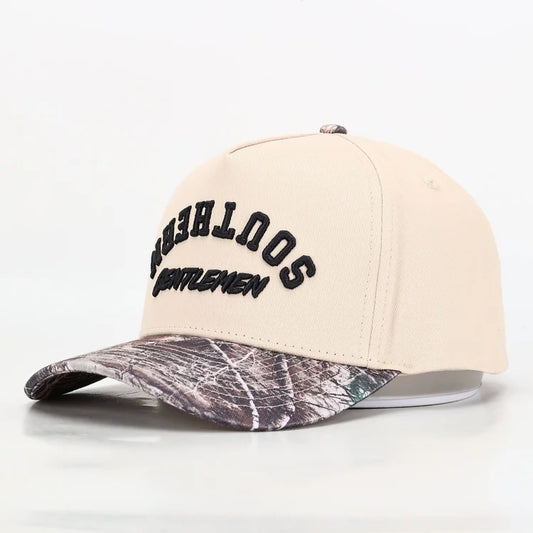 Southern Gentlemen Upside Down Hat in Natural + Realtree Camo