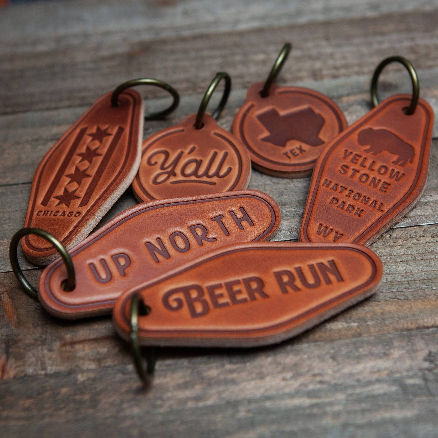 Sugarhouse Leather - Camper Leather Keychain Motel Style