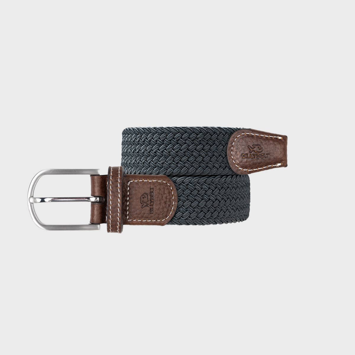 BILLYBELT - Flannel Grey Elastic Braided Belt