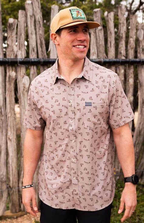 Burlebo - All Over Fish Performance Button Up