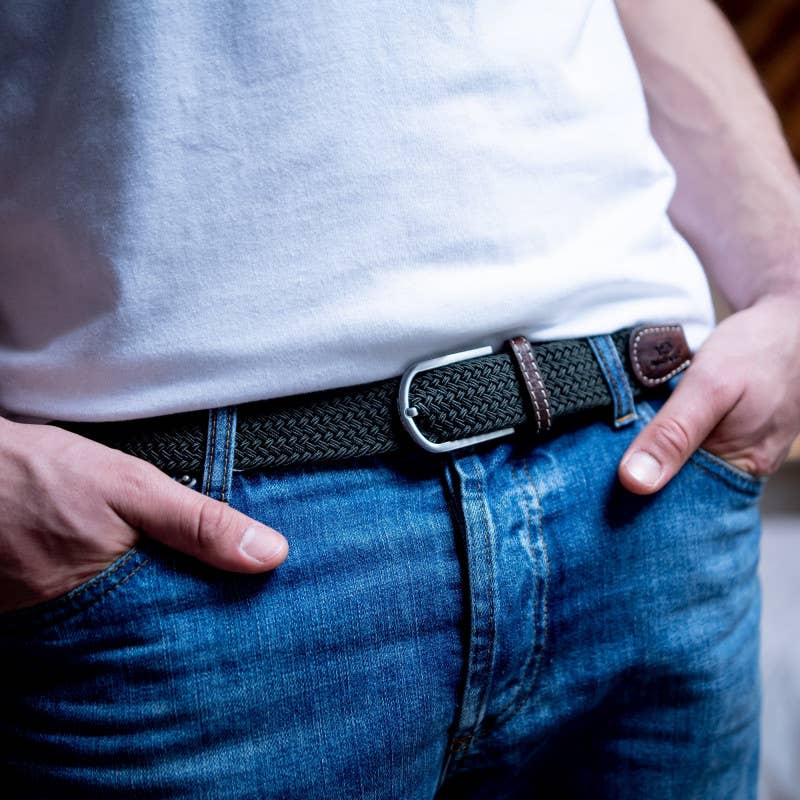 BILLYBELT - Black Licorice Elastic Braided Belt