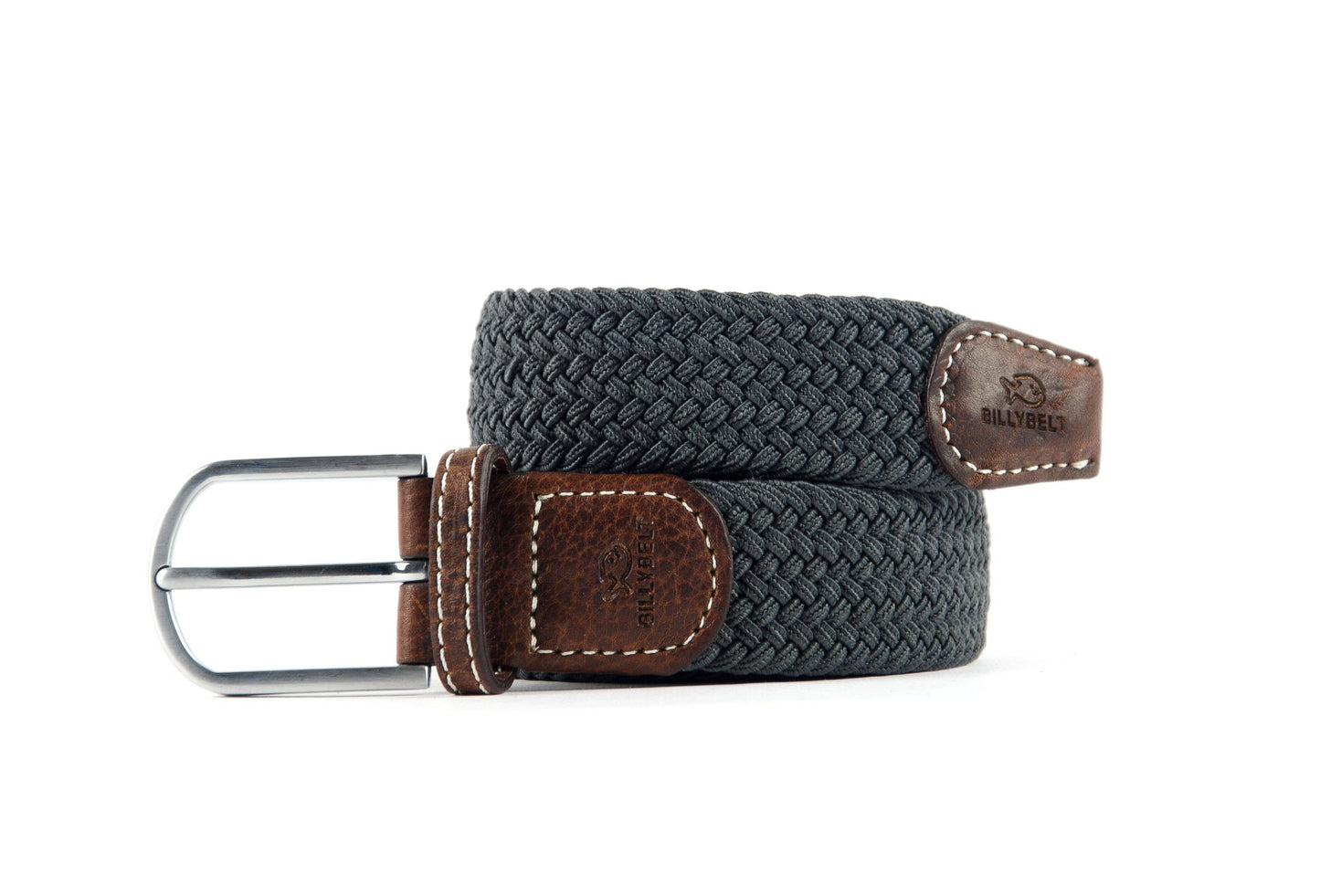 BILLYBELT - Flannel Grey Elastic Braided Belt