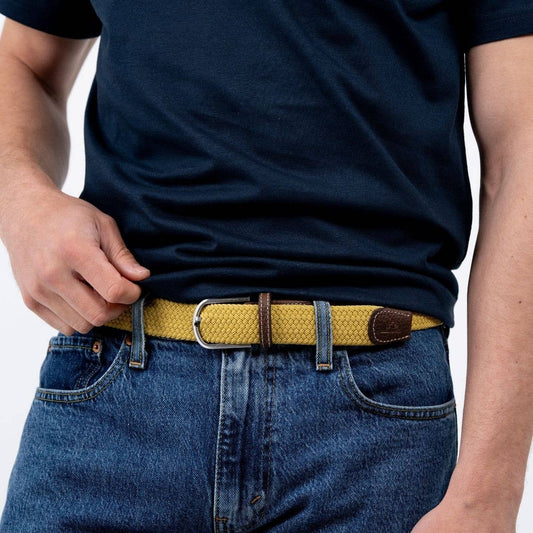BILLYBELT - Curry Yellow Elastic Braided Belt