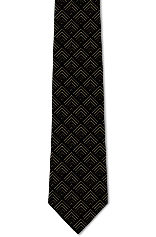 Tough Apparel - Vogue – Subtle Gold and Black Tie: 3.25" Standard Tie