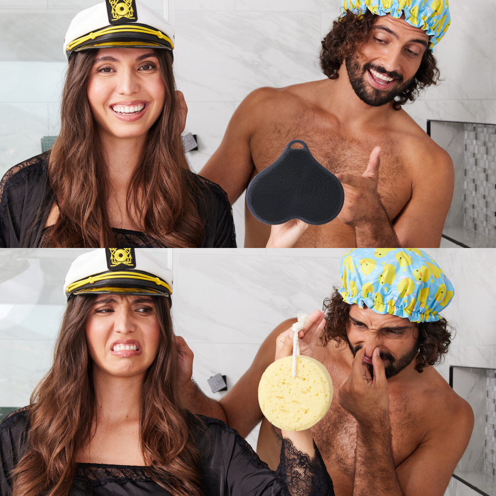 Happy Nuts - Body and Nut Scrubber - Exfoliating Silicon Loofah