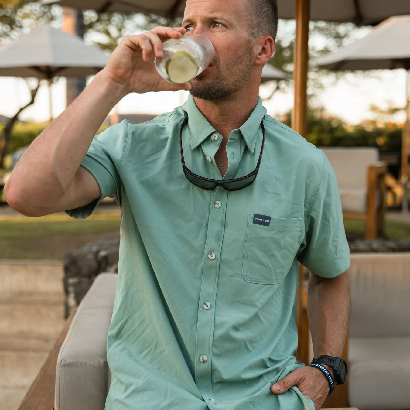 Burlebo - Ocean Swell Performance Button Up