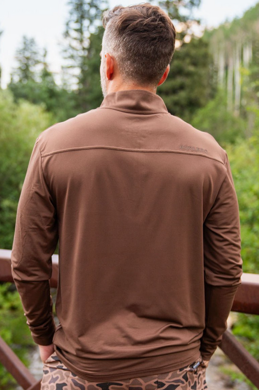 Burlebo - Performance Quarter Zip in Heather Brown
