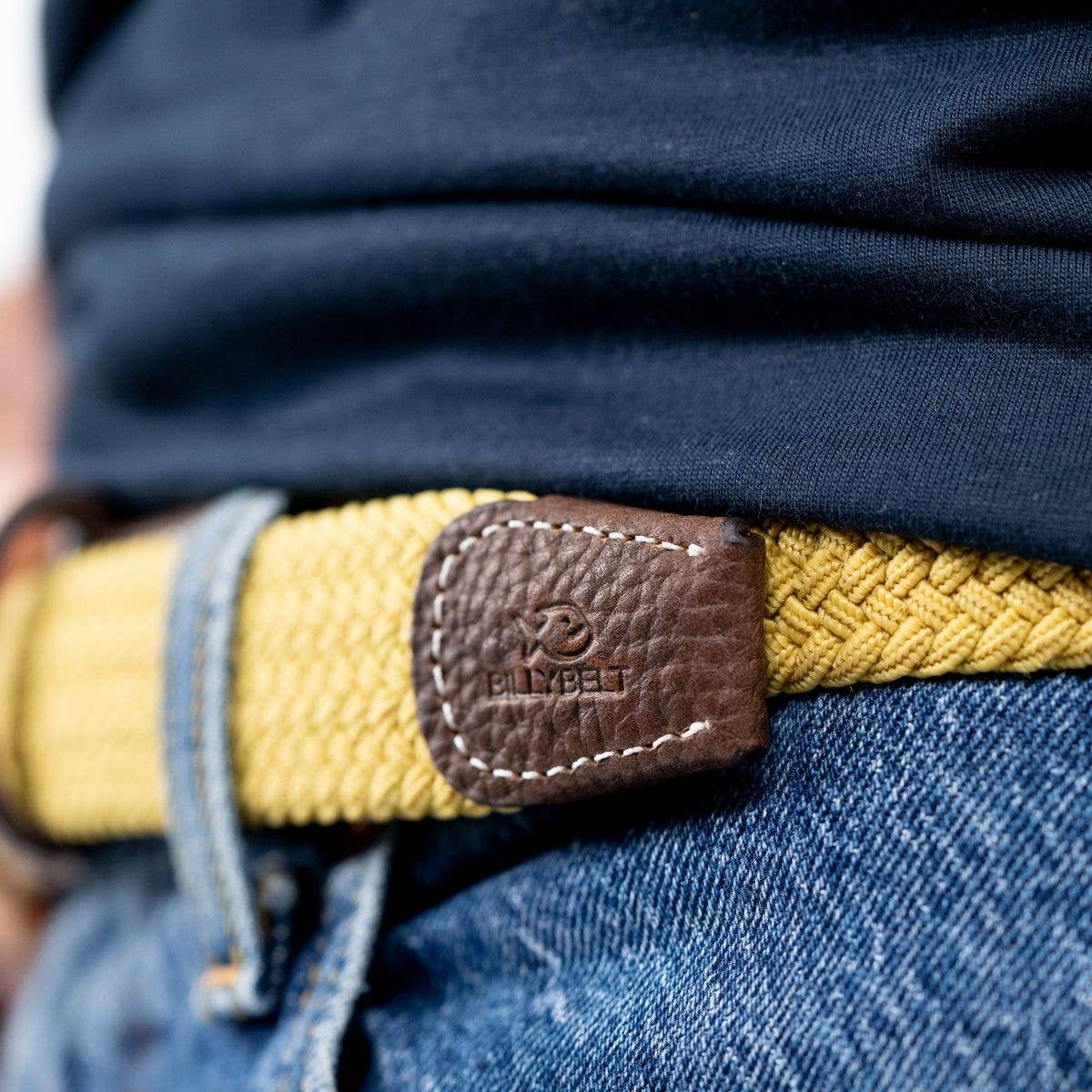 BILLYBELT - Curry Yellow Elastic Braided Belt