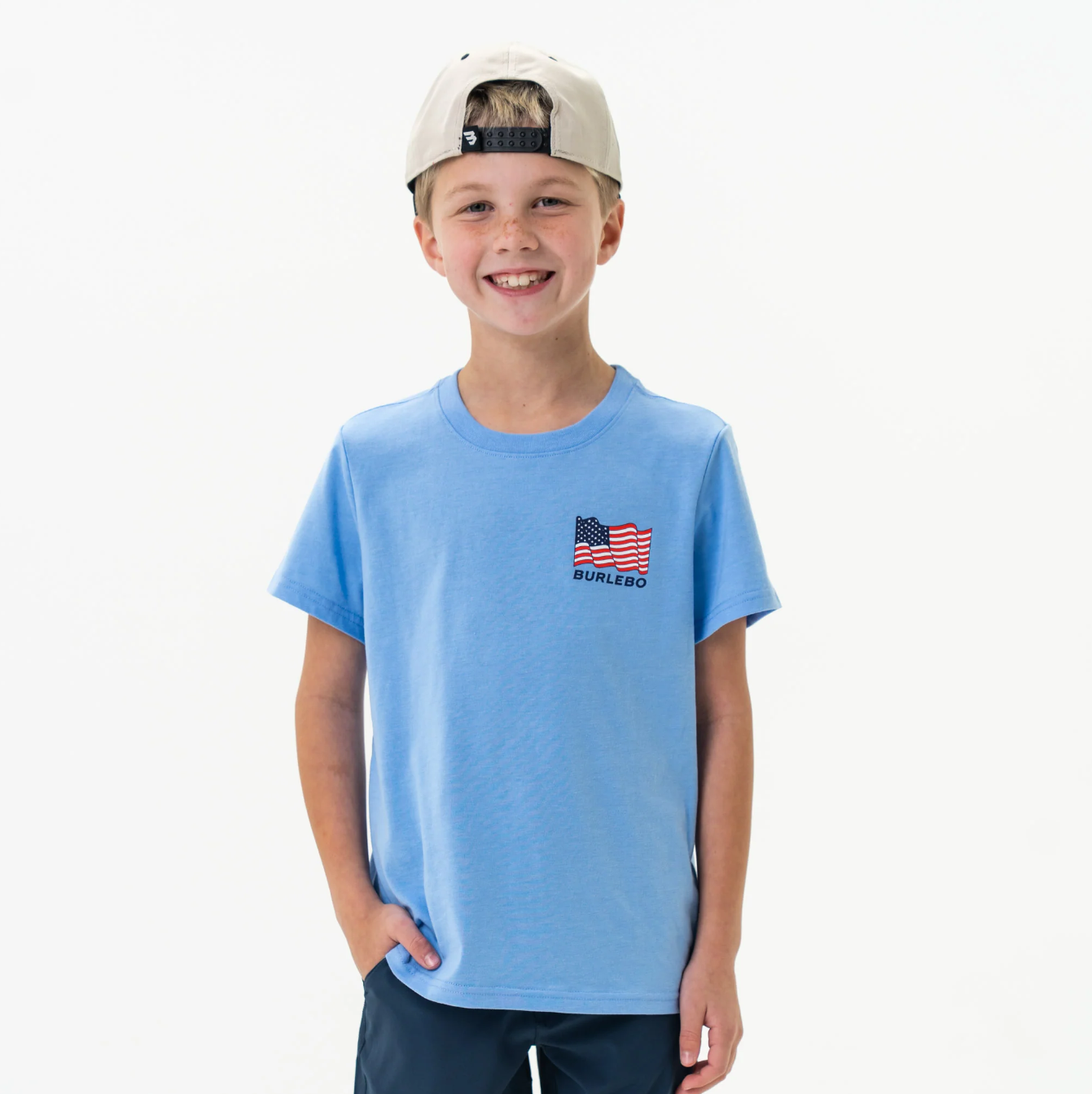 Burlebo - Youth Short Sleeve Camo Beach Cruiser Heather Periwinkle