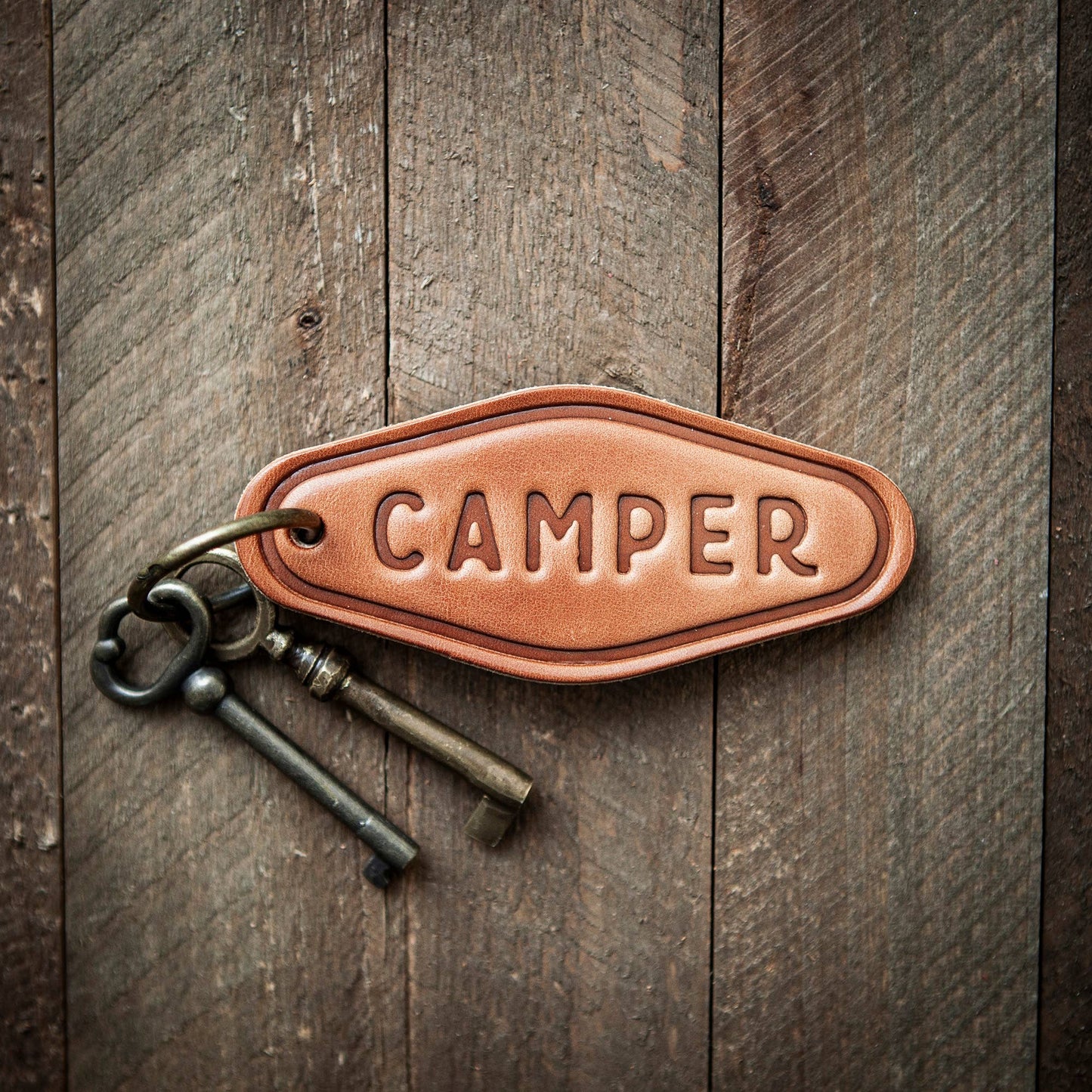 Sugarhouse Leather - Camper Leather Keychain Motel Style