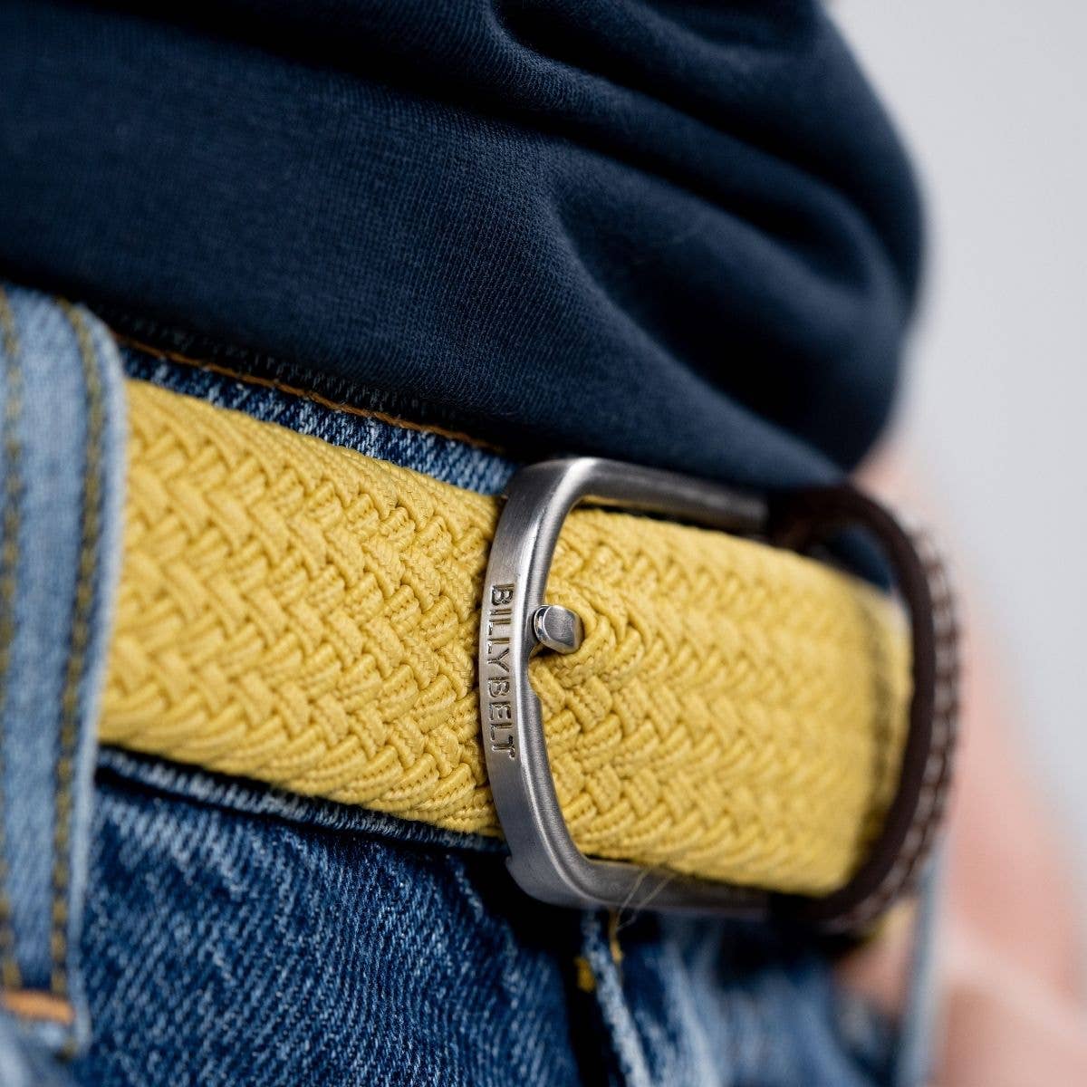 BILLYBELT - Curry Yellow Elastic Braided Belt