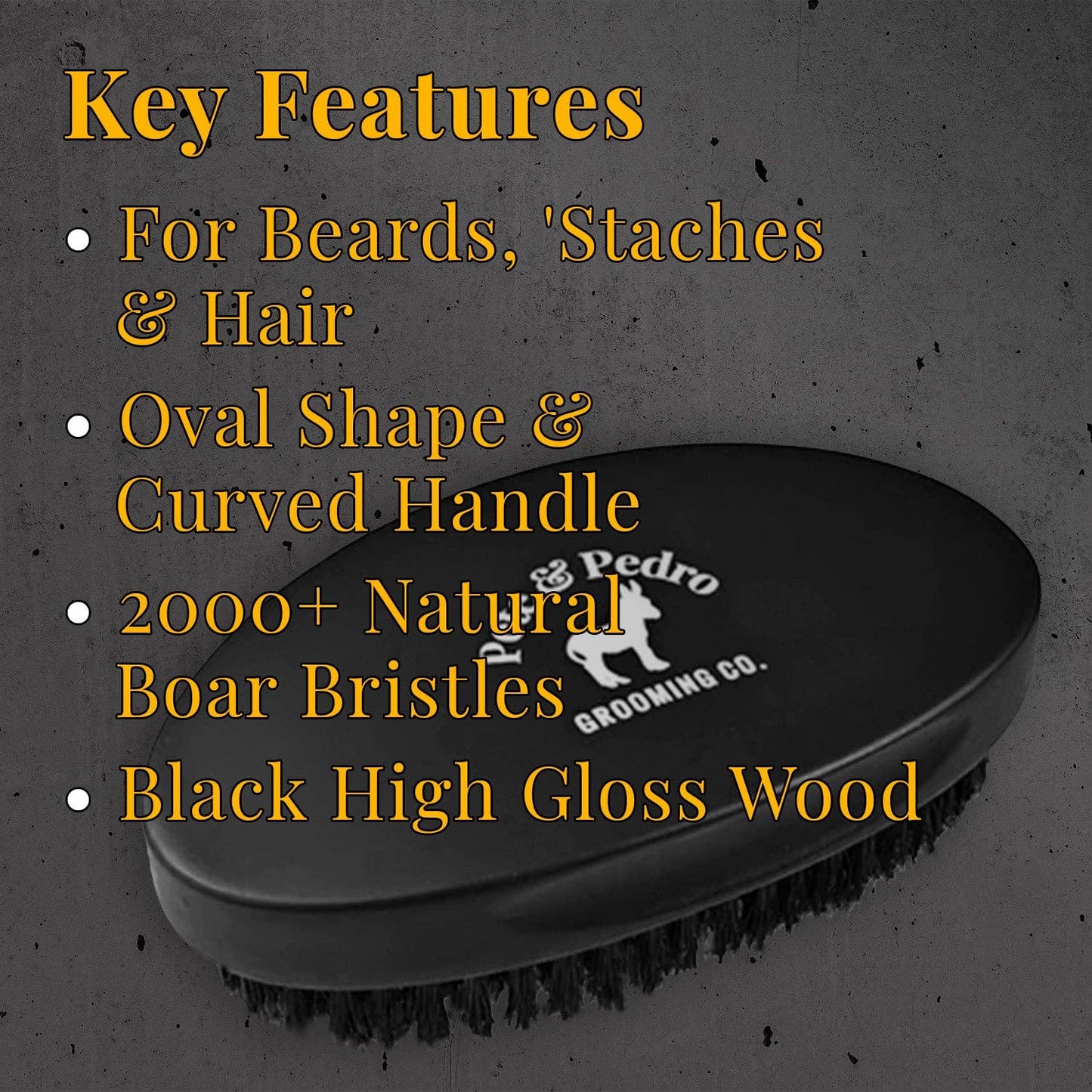 Pete & Pedro - Oval Military Men's Hair & Beard Brush