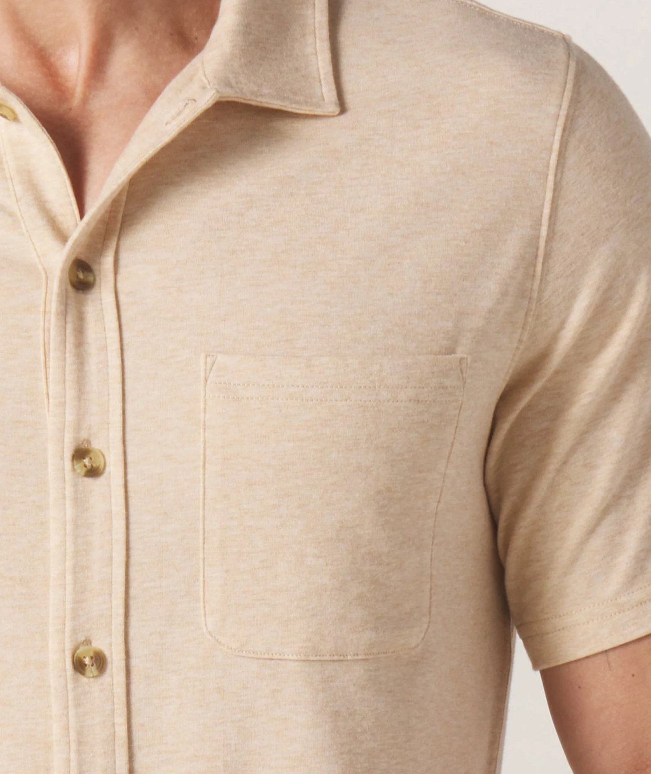 The Normal Brand - Active Puremeso SS Weekend Button Down in Iced Latte