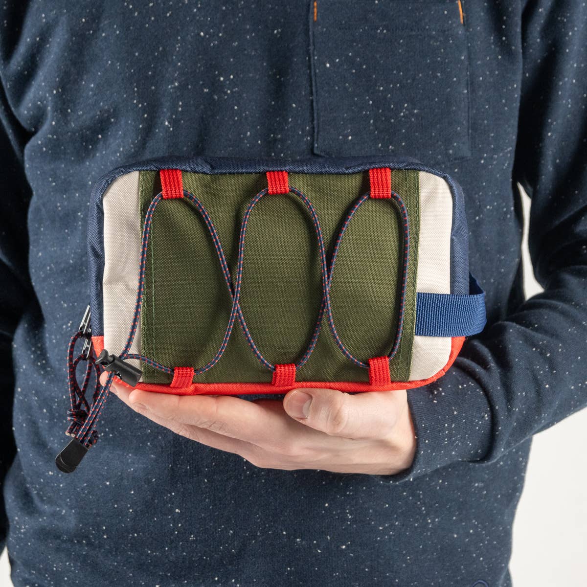 BILLYBELT - Navy and ivory recycled polyester toilet bag: One size