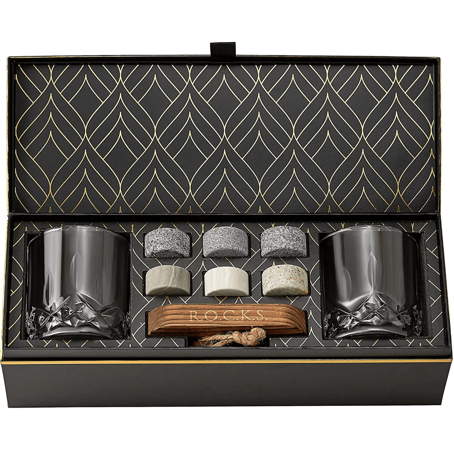ROCKS Whiskey Chilling Stones - The Connoisseur's Set - Signature Whiskey Glass Edition