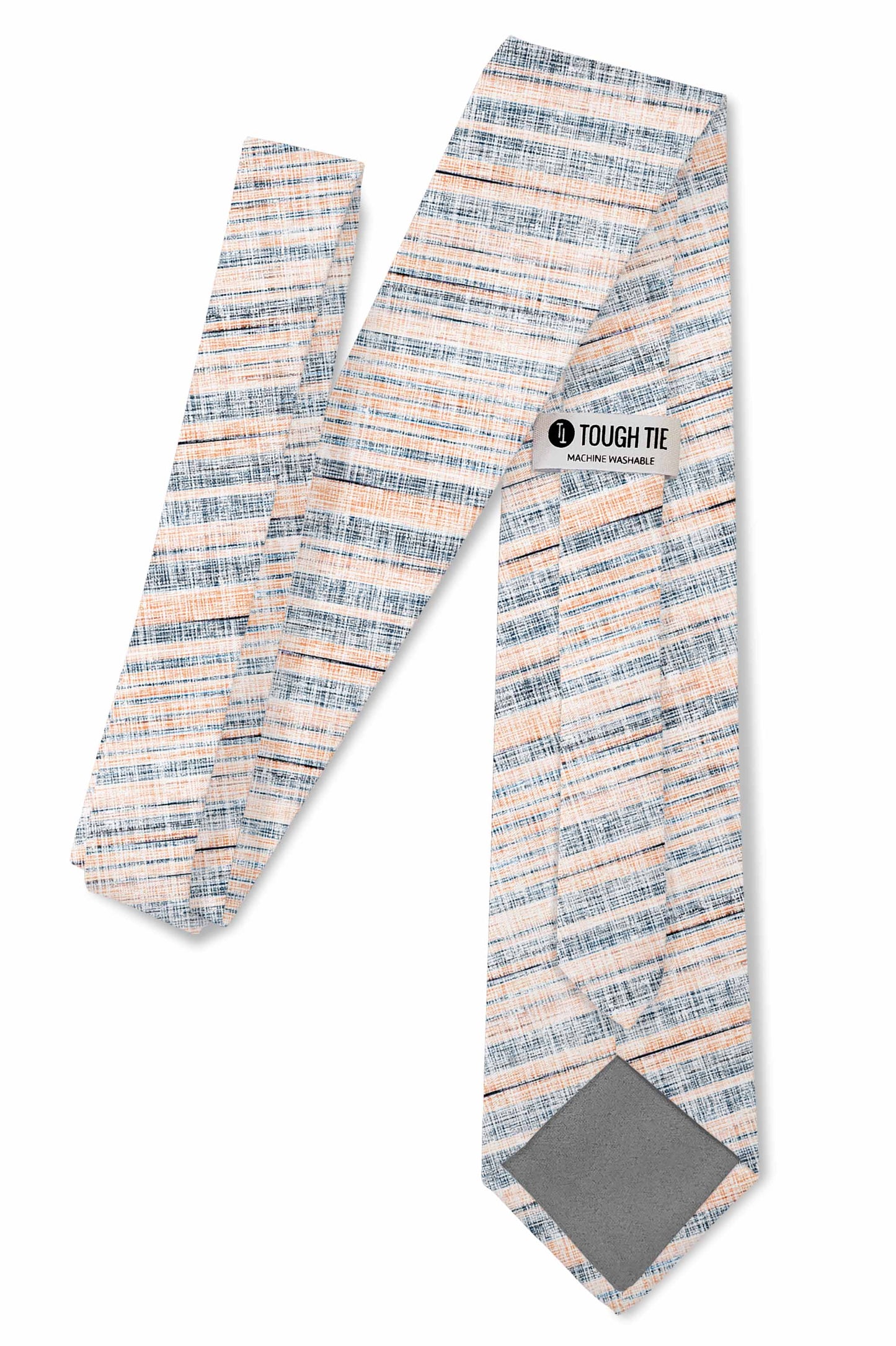 Tough Apparel - Sea Breeze - Orange White Texture Stripe Tie: 3.25" Standard Tie