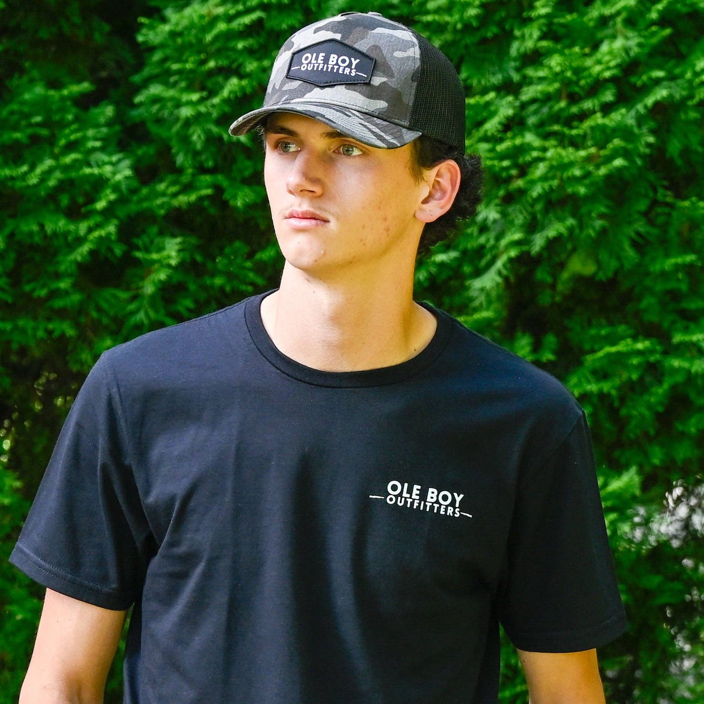 Ole Boy Outfitters - OLE BOY Black Camo Classic Logo Patch Hat