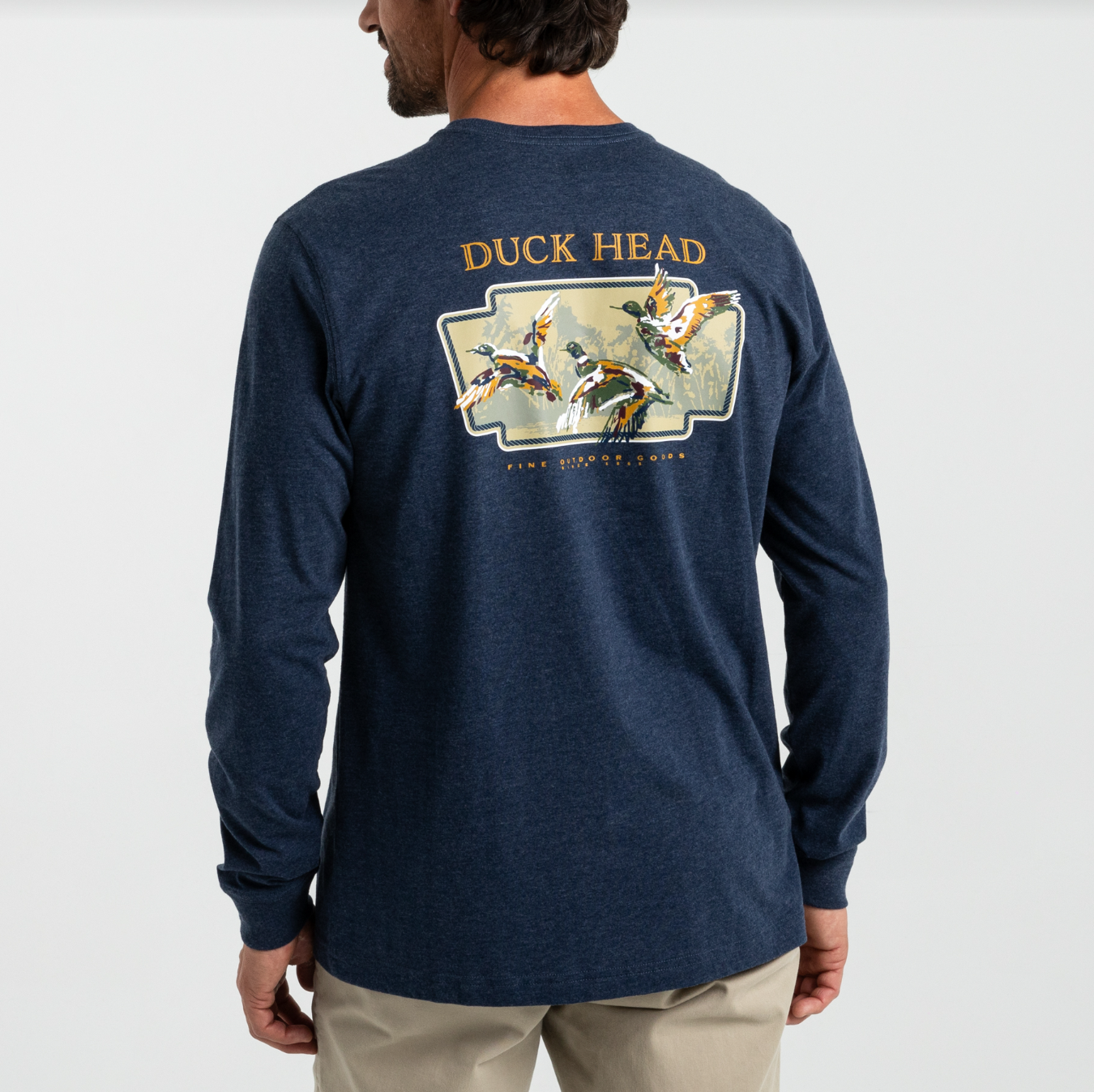Duck Head - LS Flying Mallard T-Shirt Royal Navy