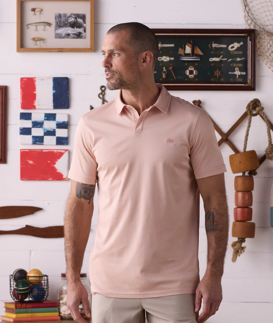 The Normal Brand - Performance Pique Polo in Dusty Rose