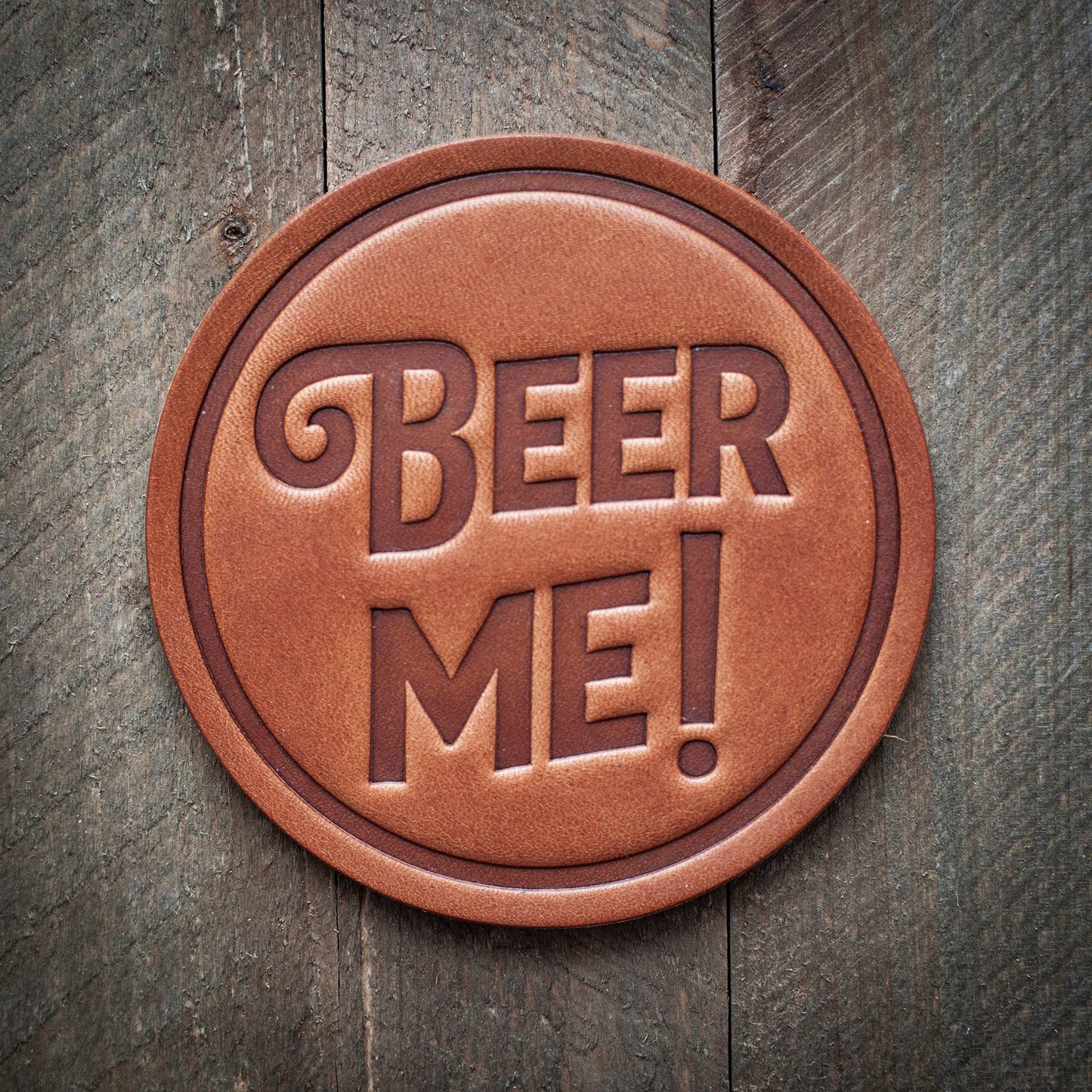 Sugarhouse Leather - Beer Me! Leather Coaster
