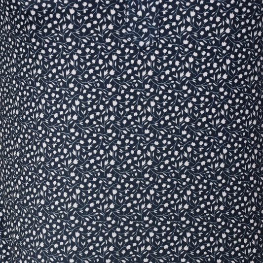 Collars & Co. - Semi-Spread Collar Polo Navy Floral