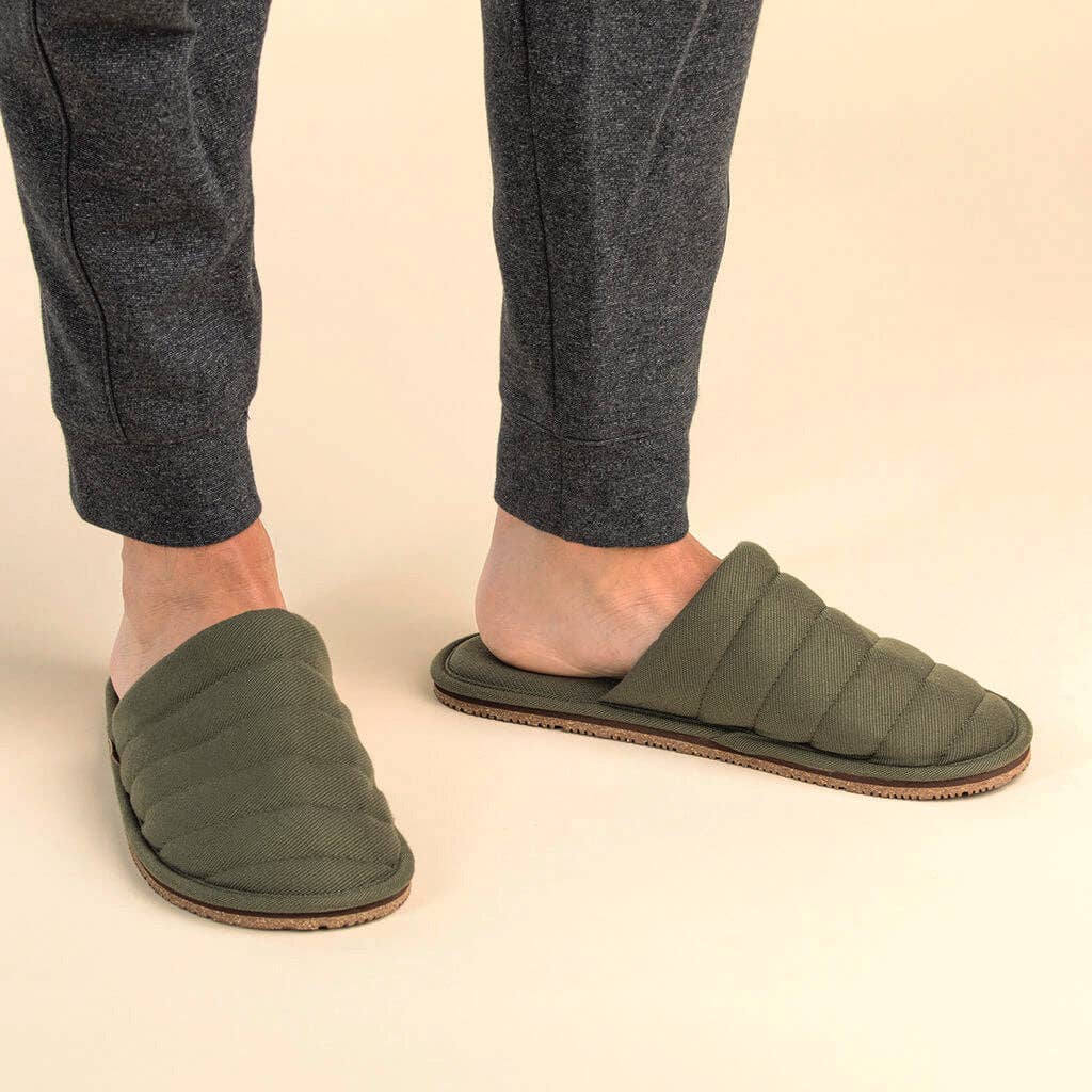 Feelgoodz - Men’s Quilted Mule Slipper: MEDIUM (8-9), LEAF