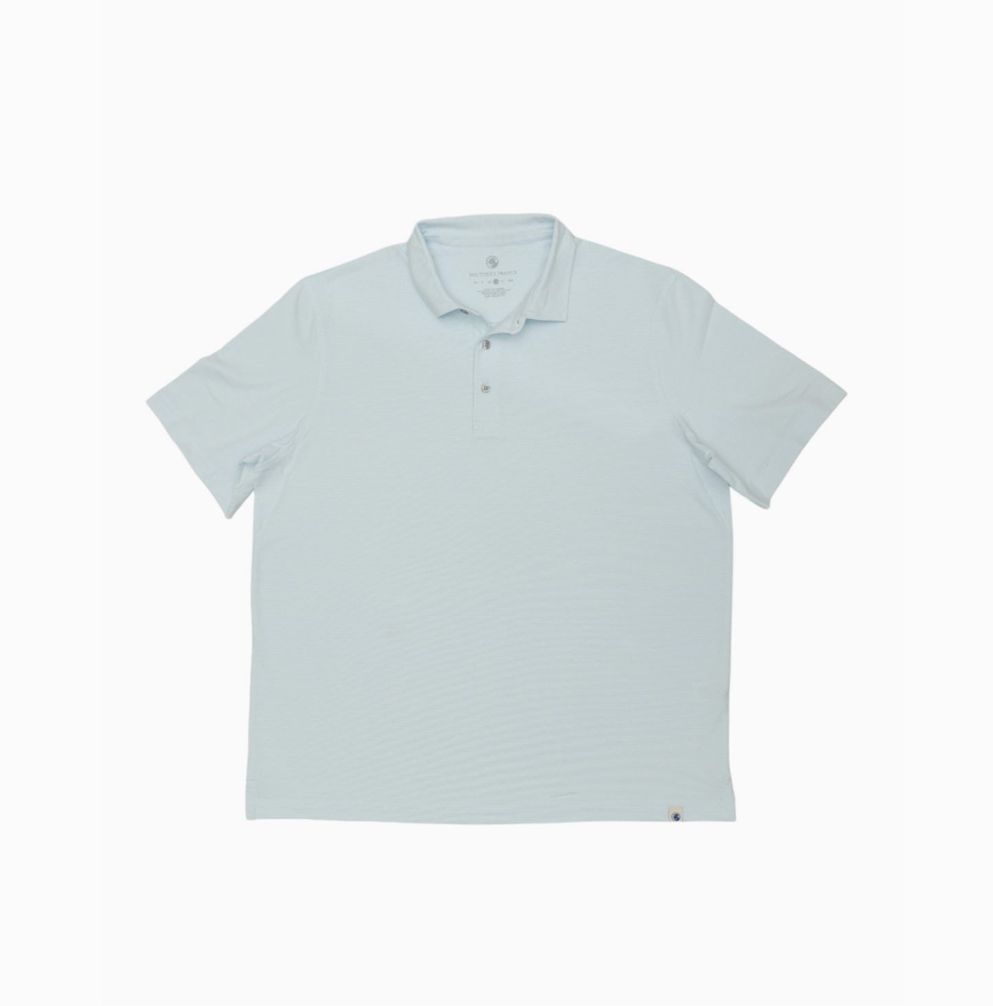 Southern Proper - Tensaw Stripe Polo in Coastal Blue