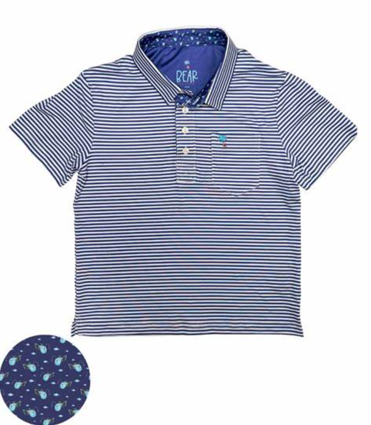 Bear and Palm - Youth Angler Fish Golf Polo