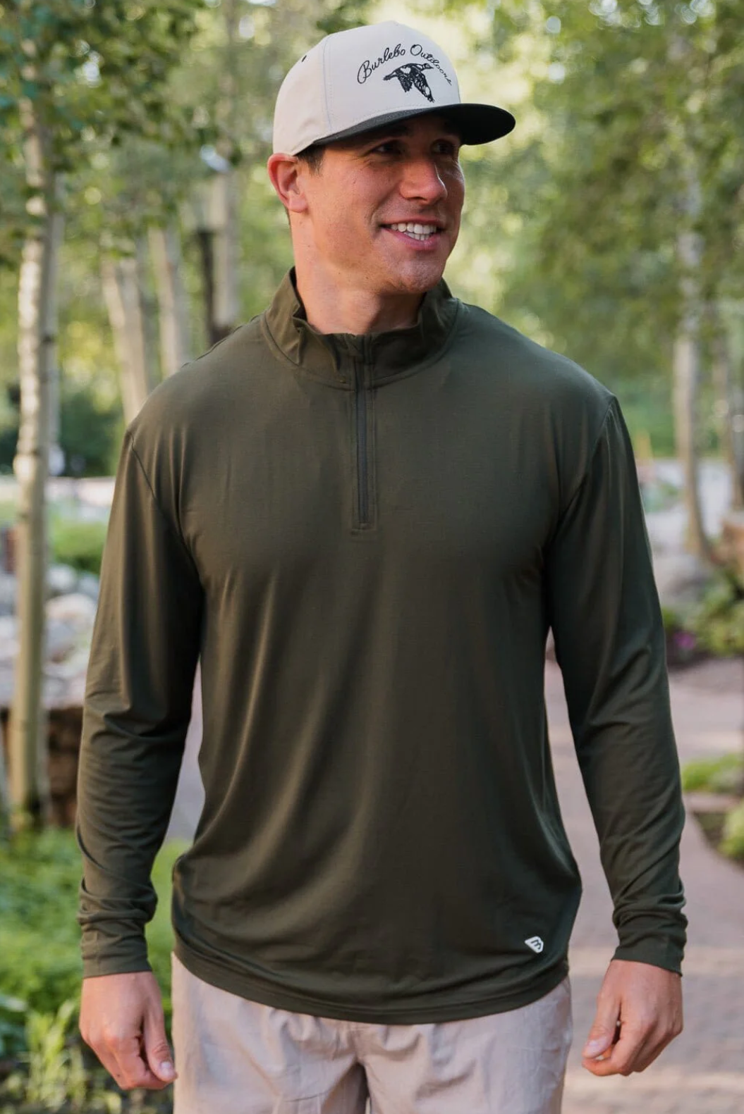 Burlebo - Performance Quarter Zip in Mallard Green