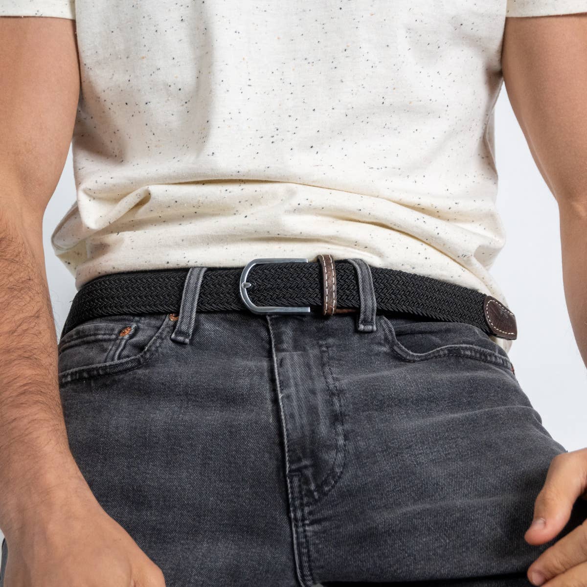 BILLYBELT - Black Licorice Elastic Braided Belt