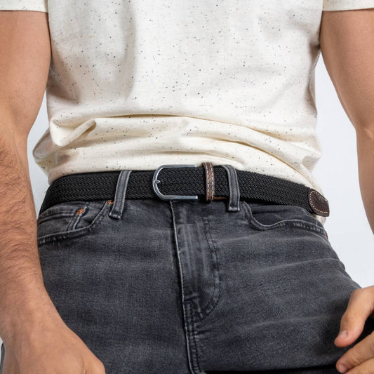 BILLYBELT - Black Licorice Elastic Braided Belt