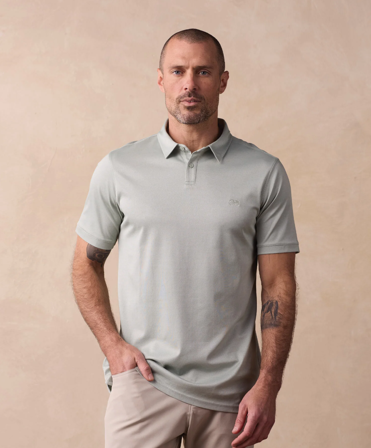 The Normal Brand - Performance Pique Polo in Juniper Green