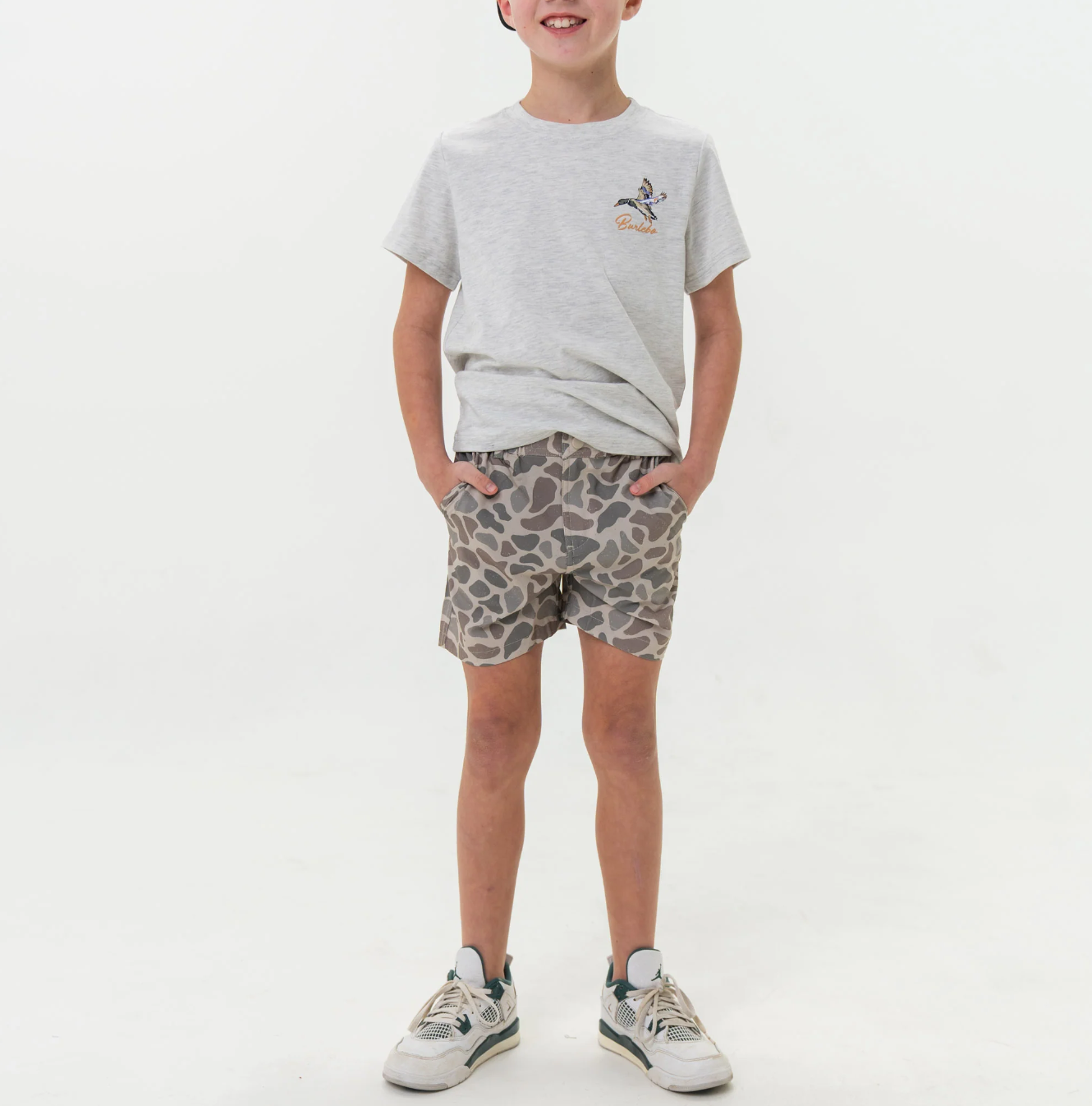 Burlebo - Youth Everyday Short Classic Deer Camo Grey Pocket