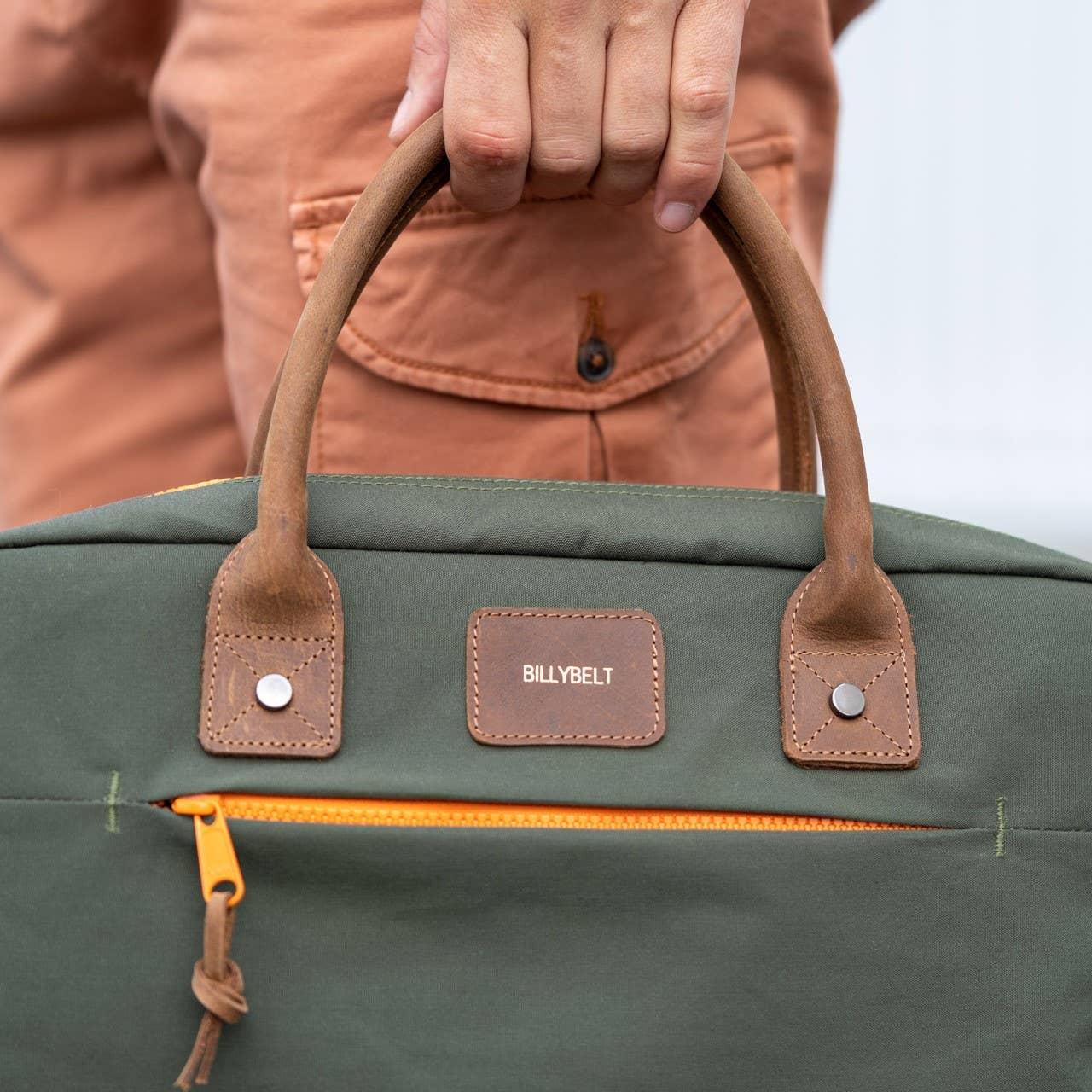 BILLYBELT - Khaki and Orange laptop bag