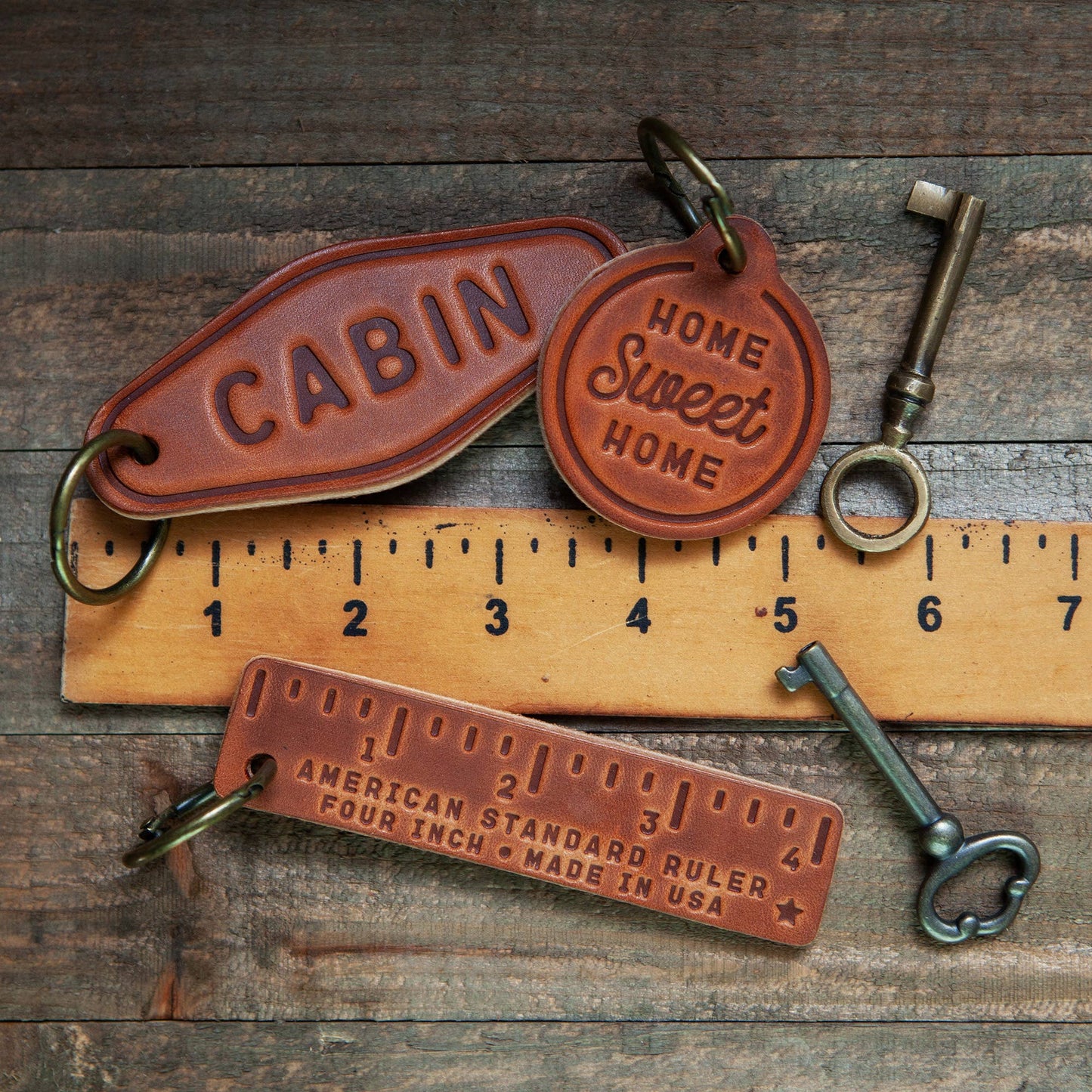 Sugarhouse Leather - Camper Leather Keychain Motel Style