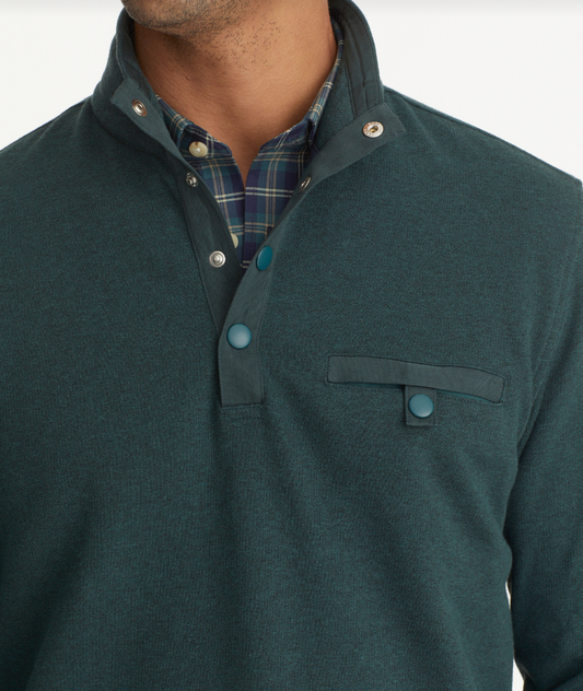 UNTUCKit - Parkson Snap Fleece Pullover in Pine Green